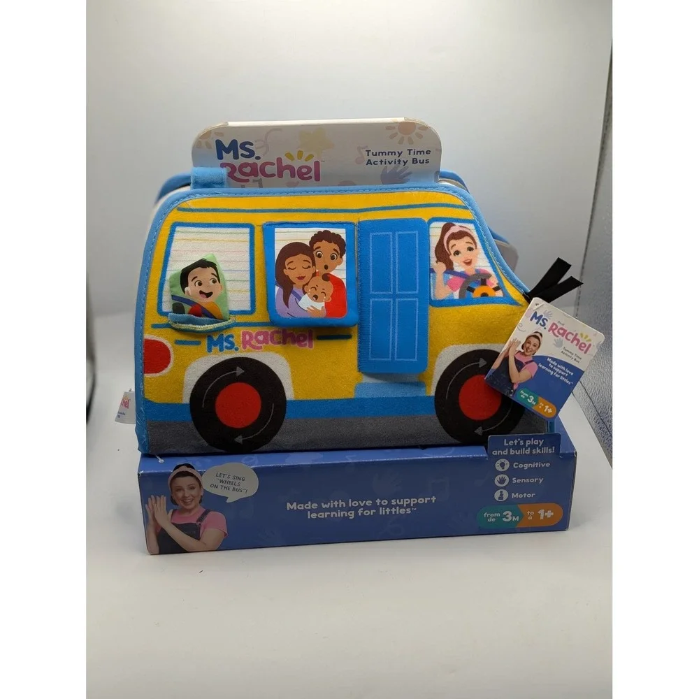 Ms. Rachel Tummy‎ Time Activity Bus GUND Baby Sensory Learning Toy New